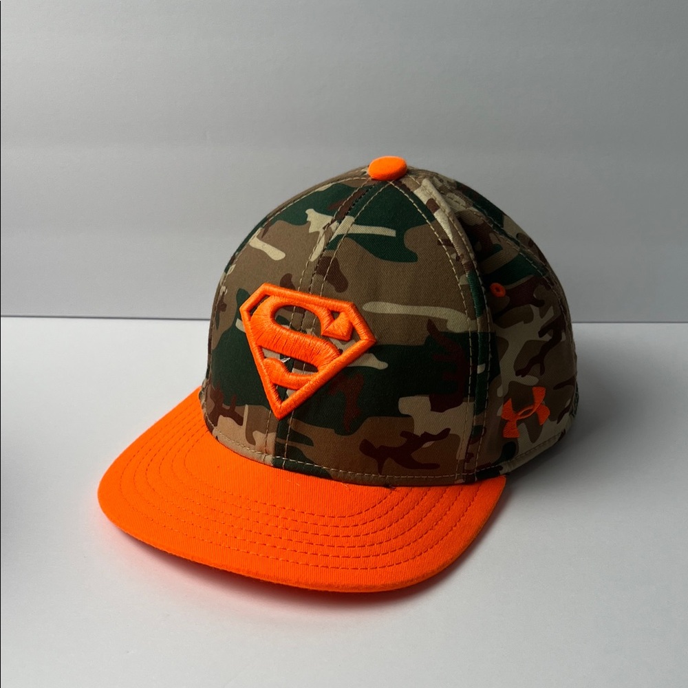 Under Armour Camouflage Superman Cap with Orange Brim Small/Medium